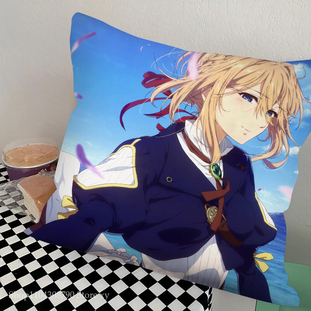 Violet Eternal Garden Animated Movie Pillow Case Square Pillow Bedroom Sofa Leisure Comfort CushionCarLivingRoom Home Decoration