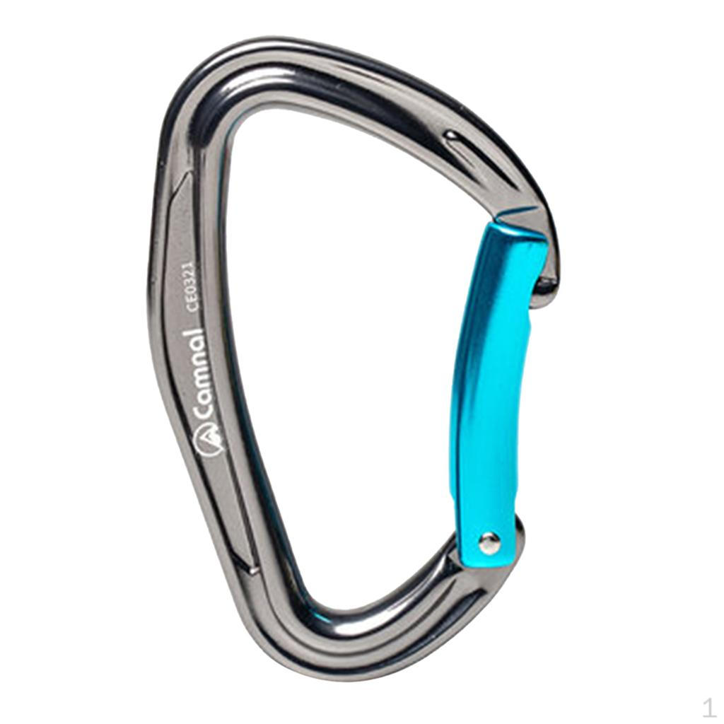24KN Aluminum Carabiner Chain Rappelling D- Blue Bent