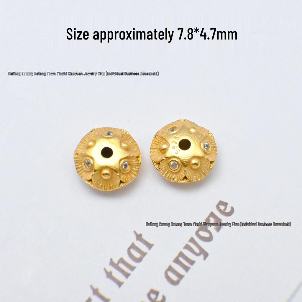24K Gold-Plated S925 Sterling Silver Hexagram Spacer Beads & Feather Pendant for DIY Jewelry.