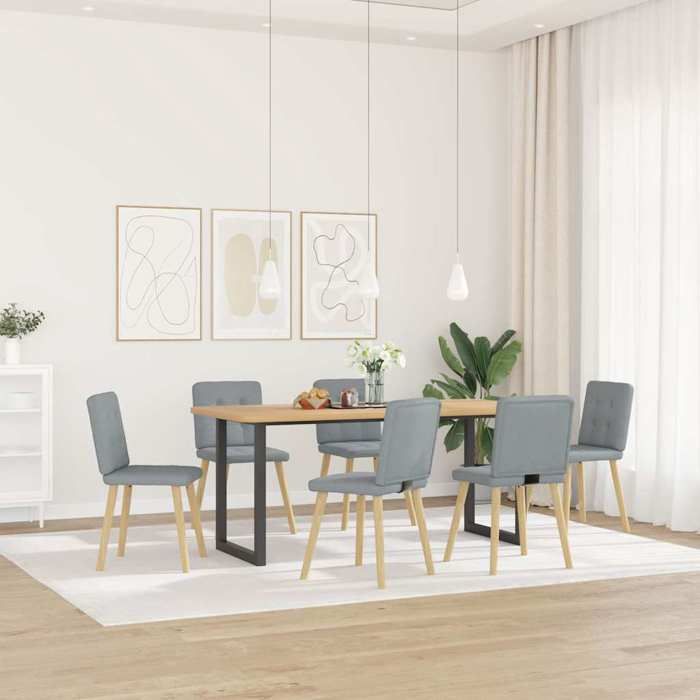 VidaXL Chaises à manger lot de 6 gris clair tissu 3315438