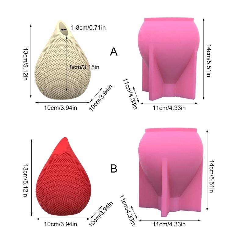 Water Drop Candle Mold for Candle Making Flower Pot Silicone Mold Aromatherapy Candles Mould for DIY Crafts Home Decor