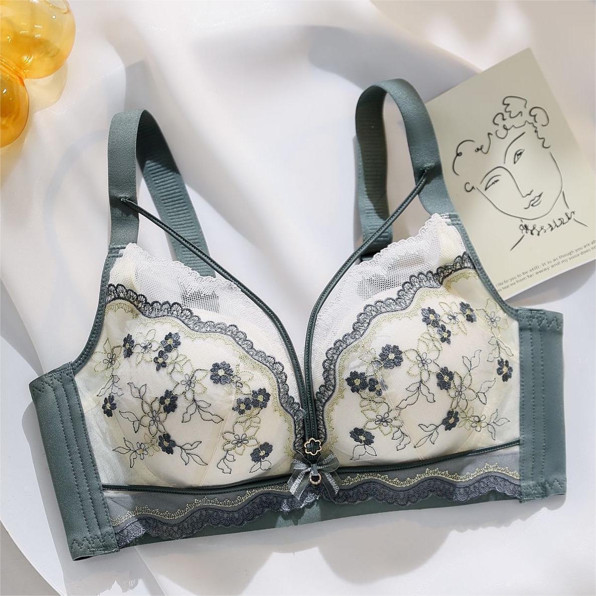 

232 Кружевной бюстгальтер: Женское сексуальное вышитое нижнее белье Push-Up, без косточек, с защитой от провисания, регулируемое 38