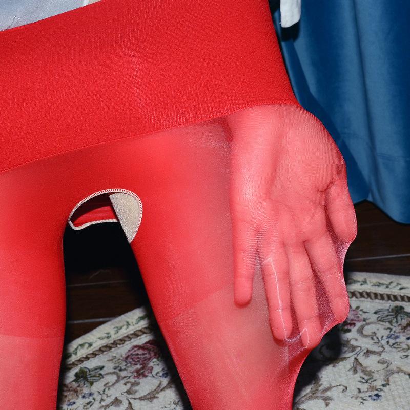 Men's 360 Seamless Glossy Silky Tights, High-Waist Seamless Pantyhose