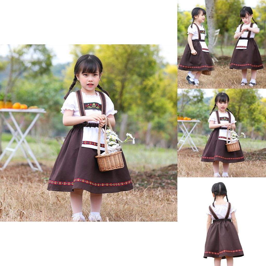 Bavaria Traditional Ethnic Childrens Cosplay Dress With Embroidered Patterns For Stage Performances