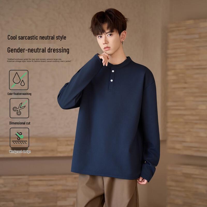 Baleno Waffle Knit Long Sleeve Henley T-Shirt 2XL