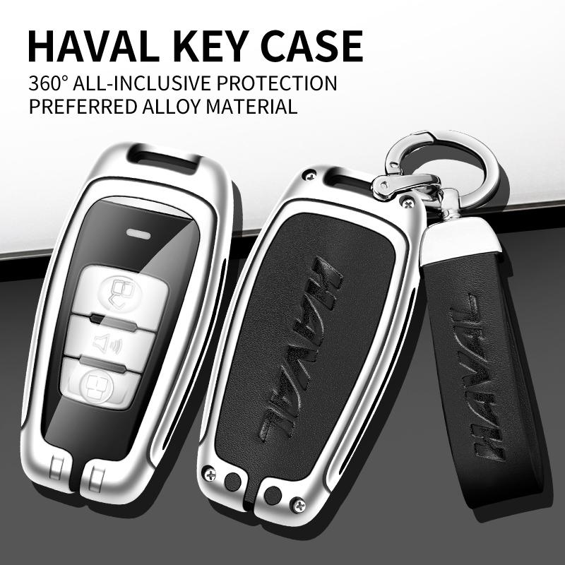 Car Key Case Great Wall Hover Jolion H6 H7 H4 H9 F5 F7 F7X F7H H2S Gmw Dargo Shell Keychain Zinc Alloy Leather Car Key Case