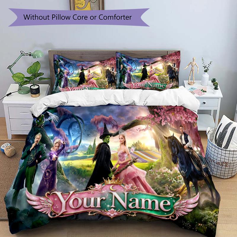 Custom Fantasy Adventure Name Printed 3pcs Bedding Set Soft Microfiber 1 Duvet Cover And 2 Pillowcases Home Bedroom Decor Xmas Gift Q1198