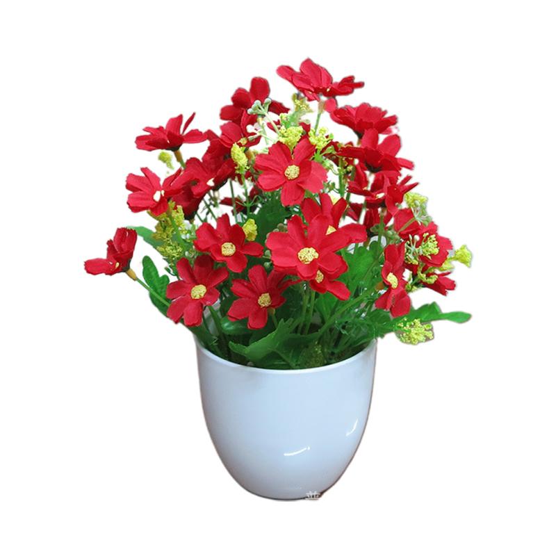 

Имитировать цветочный горшок Настольный бонсай для украшения домашнего обеденного стола красный