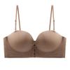 Strapless Gathered Push-Up Bra with Non-Slip Invisible Support