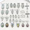 32Pcs Antique Silvery Mary Spacer Bead Charms Alloy Metal Retro Pendants For Diy Jewelry Making Accessories