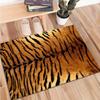 Extra Large Tiger Fur Mat Tiger Stripe Pattern Golden Brown Black Non Slip Backing Machine Washable Living Room Entryway Bedroom