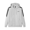 Adidas Hooded Zipper Comfortable Striped Long Sleeve Jacket Unisex Jacket Light-Gray KA2579