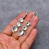 White Topaz Gemstone : 925 Sterling Silver Handmade Long Earring's Jewelry