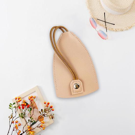 Pull-out Car Key Bag Drawstring Portable Large Capacity Faux Leather Waterproof Handmade Key Storage Case Protector Cover Pouch