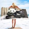 Cute Panda Beach Towels Quick Dry Microfiber Soft and Absorbent Bath Towel Outdoor Travel Oversized Beach Towel for Adults Kids