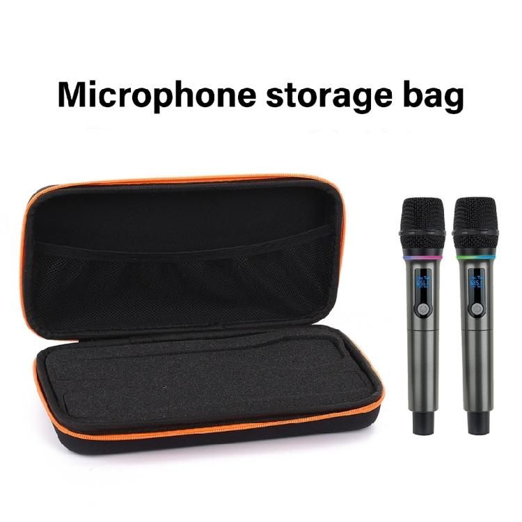 Professional Microphone Carrying Case Hold 2Mic Separated Compartments Durability EVA Construction Storage Box Pouch