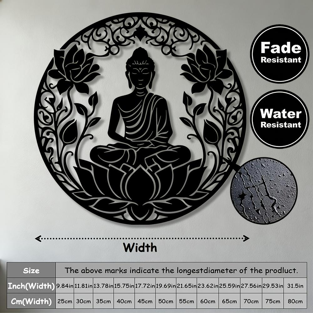 1pc 2D Flat Buddha Lotus Mandala Metal Wall Art Iron Sculpture for Meditation Room Living Room Bedroom Decor