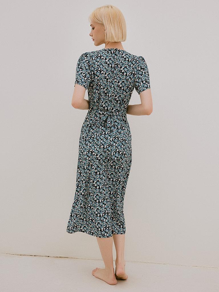 Hug Day Flower Button Long Dress