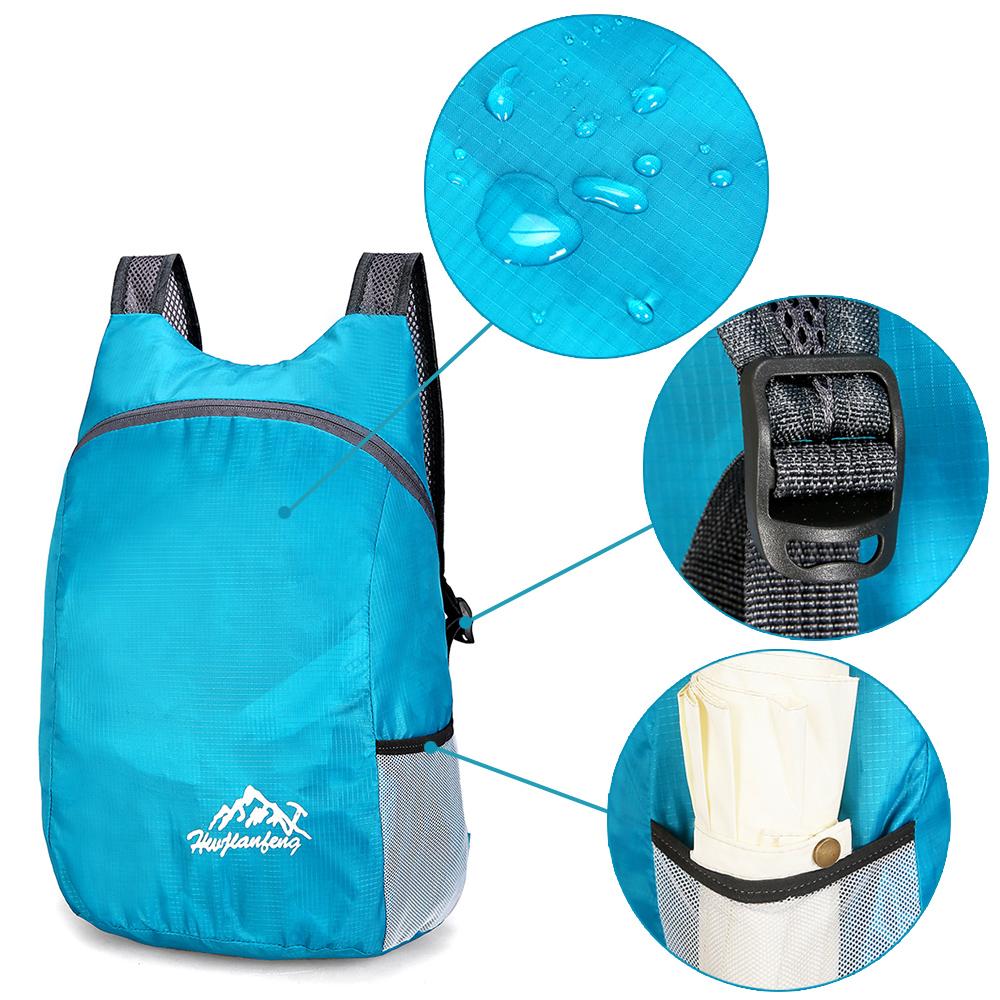 Folding Backpack Waterproof Polyester and Breathable Shoulder Strap Light Portable Travel Bag