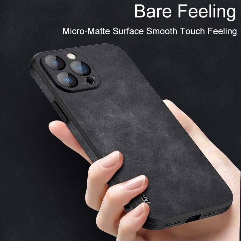 Shockproof Vintage Leather Case for iPhone 16 15 14 13 12 Mini 11 Pro X XR XS Max Plus i Phone 14 Soft Silicon Matte Cover Funda
