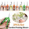 3PCS Garden Pruning Shears Set Stainless Steel Scissors Clippers Pruning Snips Shears Hand Tools for Flowers Leaves Potted Tools