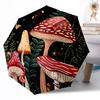 Mystical Forest Mushrooms Compact Travel Automatic Umbrella Compact 8-Rib Design Durable Plastic & Iron Travel Essential Elegant Umbrella