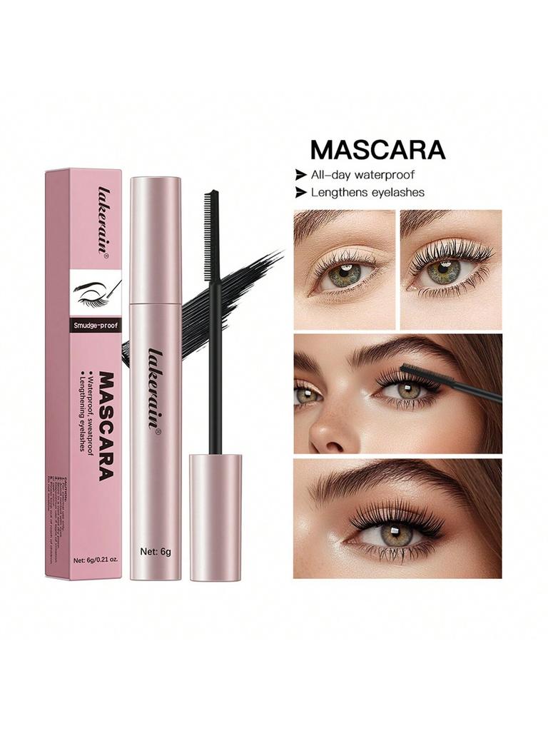 1pc Oily Eye Black, Fast Setting, Non Caking, Slender, Curly, Non Smudging, Dense, Waterproof, Durab