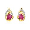 Light Luxury Natural Pear 6*8mm Filled Ruby Ring Earrings 925 Sterling Silver Jewelry Set for Women's Birthday and Banquet Gifts