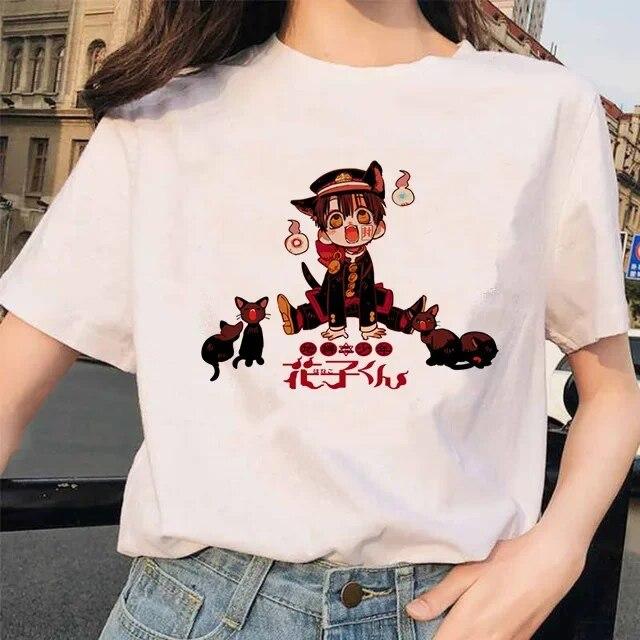Toilet-Bound Hanako-kun Print T-Shirts Damen Harajuku Ullzang Mode T-Shirt 90er Grafik Lustiges Unisex T-Shirt Sommer Top Tee FeUnisex