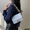 New Niche Solid Color Small Square Bag Fashion Chain PU Bag Shoulder Bag
