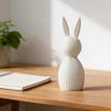 3D-gedruckte gestreifte Osterhase-Figur | Festliche Wohnungsdekoration