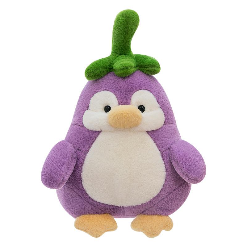 Cute Eggplant Penguin Doll Plush Toy Turned Eggplant Goose Grab Machine Doll Children Doll Girl Birthday Gift
