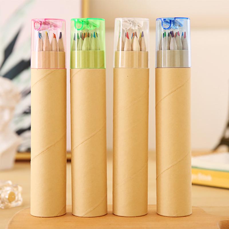 Personalized Colored Pencil Set - Raw Wood Cylinders for Students' Art Projects and Prizes.