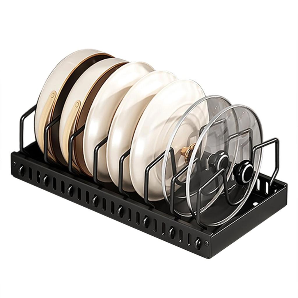 Organizzatore per pentole e padelle sotto il mobile, Portacoperchi scorrevole e Rastrelliera per padelle da cucina, Estrattore per pentole e padelle