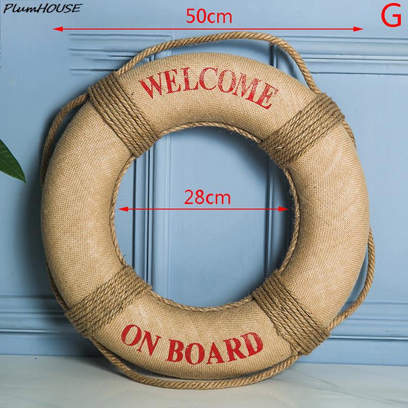 1PC Mediteranean Sea Family Adorment Life Buoy Wall Hanging Decorations Bar Home Decor Props Nautical Life Ring Wedding Crafts
