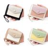 Women Short Wallet Pu Colorblock Accordion Card Holder For Daily Use