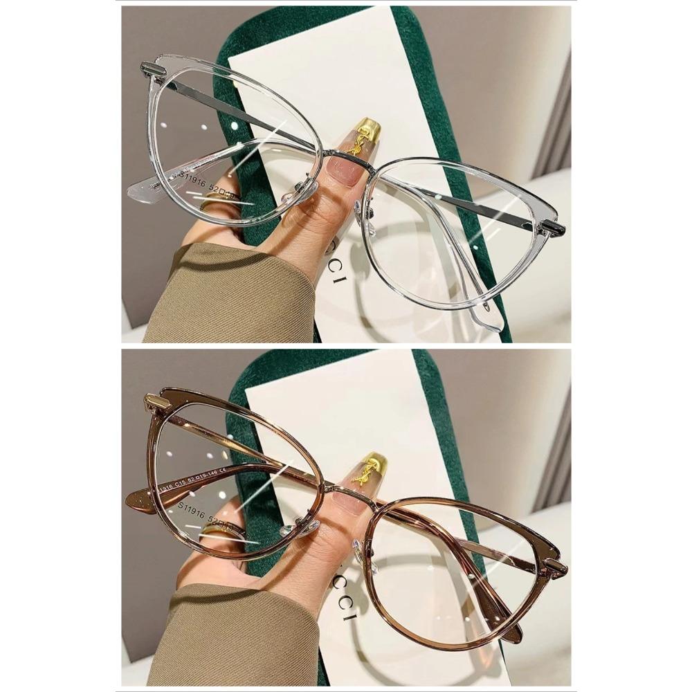2PCS Cat Eye Frame Glasses Women Anti Blue Light Glasses Retro Optical Glasses