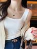 Pure Cotton Camisole Women's Inner Layer for Autumn and Winter New Style Square Collar Cover-up Milky White Racer Bottoming Top