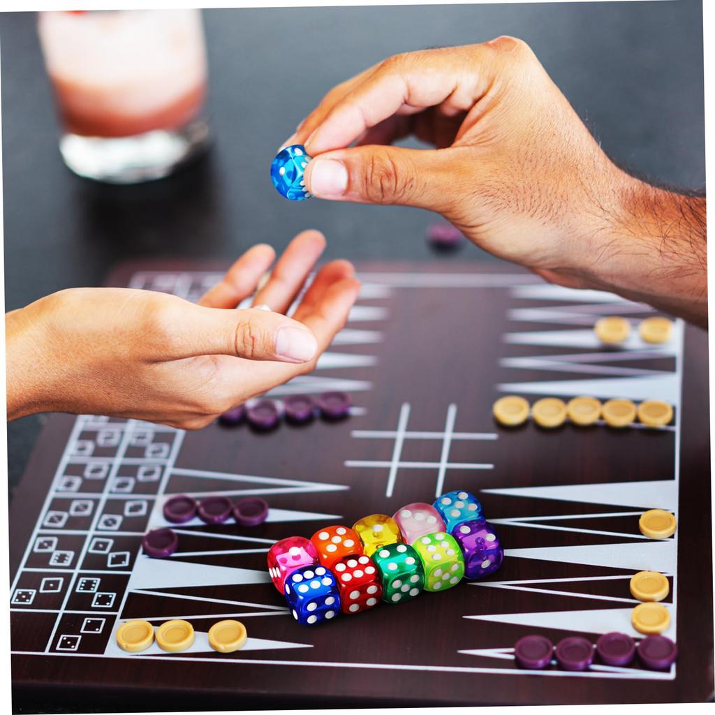 EXCEART 100 Colorful Mini Acrylic Dice for Play, Games, and Classrooms, Small Design with Storage Box