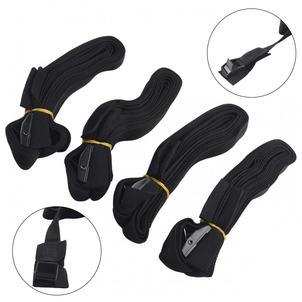 Buckle Car Roof Rack Luggage 4PCS 250 Kg 300x2.5cm 9.8ft Black
