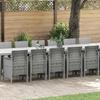 Garden Dining Set with Cushions 17 pcs Light Gray PP