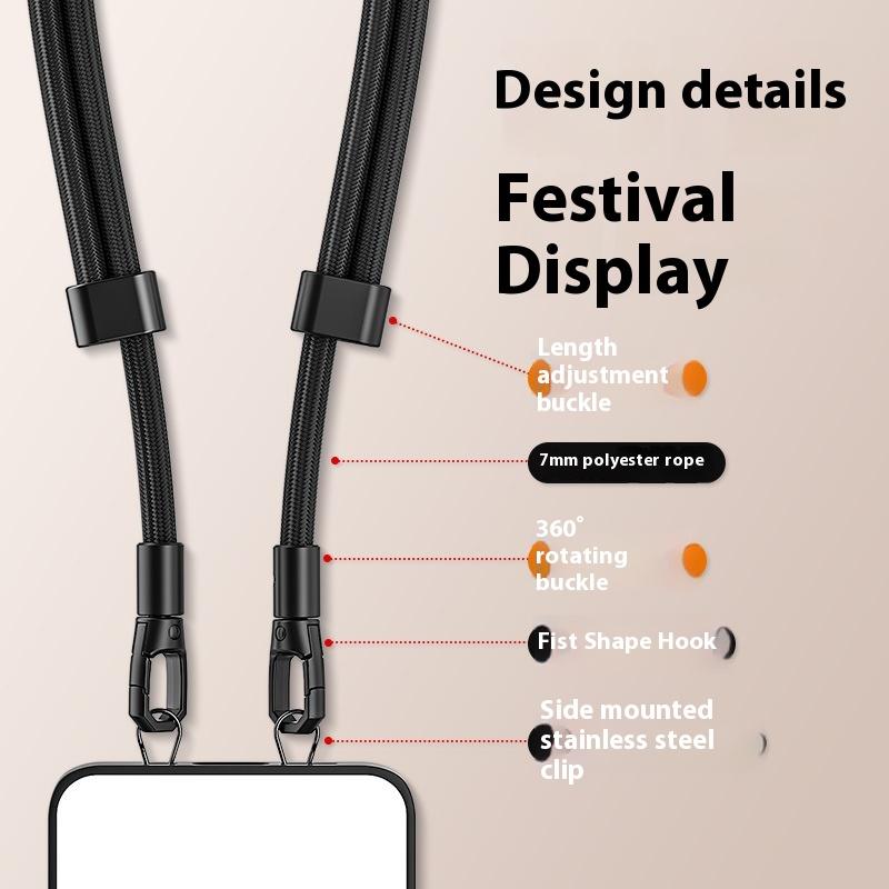 Metal Phone Hanging Tether Tab Upgraded Double Buckle Hole Ring Cell Phone Lanyard Patch Strap Replacement Part For Iphone Cases