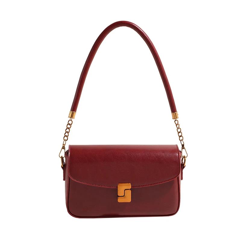 Soft Zipper Shoulder Bag for Women Interior Slot Pocket Pocket with Flap Hasp High Quality Fashionable