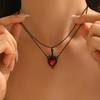 2 Pieces/set of New Gothic Sword and Heart Pendant Necklaces, Suitable for Women's Halloween Party Accessories and Gifts