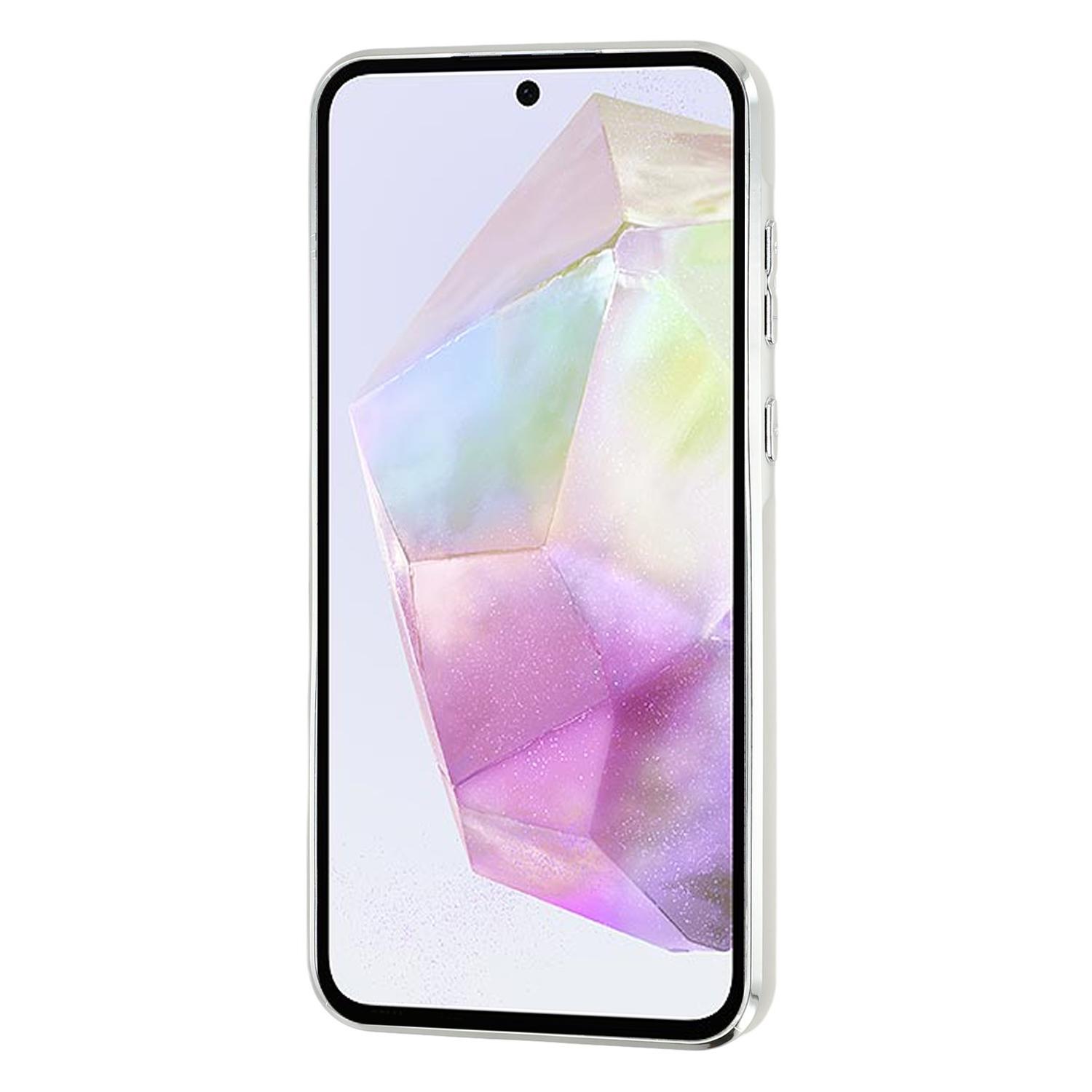 

Для Samsung Galaxy A55 5G Чохол Гальванізований Епоксидний Металевий Декор ТПУ+Акрил Чохол для Телефону Точні Вирізи Mirror Butterfly