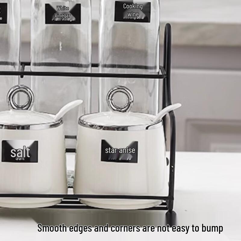 Yingbai 8-Piece Kitchen Spice Jar & Rack Set