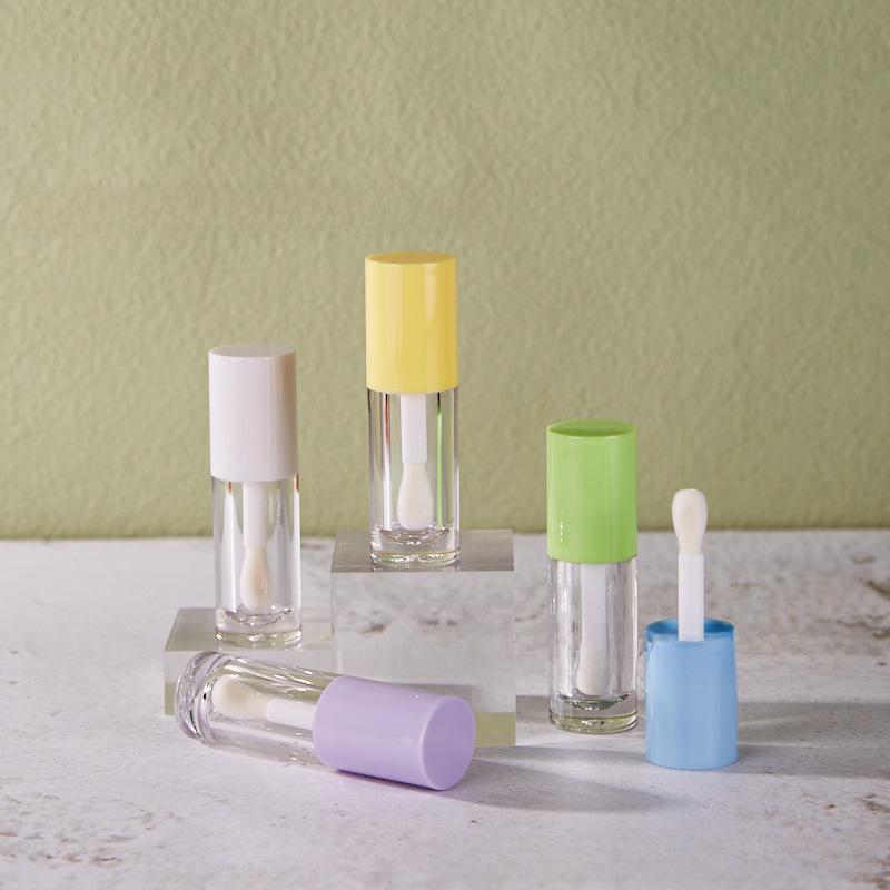 Large Round Lip Glaze Tube with Brush, 6ML Capacity - Empty Packaging