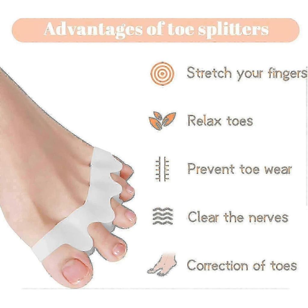 2 Paar Silikon-Zehenspreizer zur Linderung von Ballenzehen & Zehenausrichtung - Hallux Valgus Korrektor
