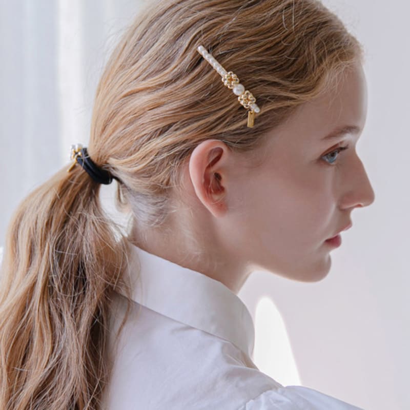 Barrette à cheveux fleur boule métal Jean Paul Clarisse LFSL0293