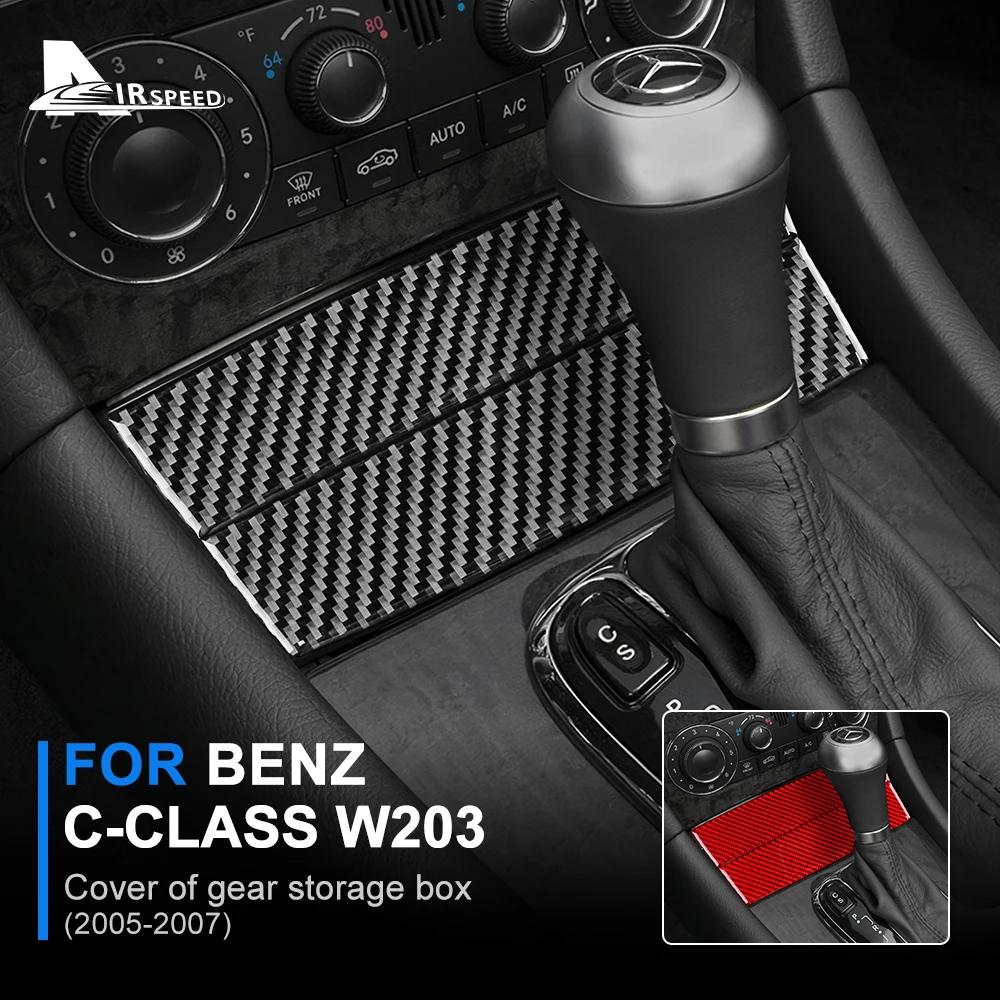 Real Soft Carbon Fiber Center Console Panel Trim Sticker For Mercedes Benz C Class W203 2005-2007 Car Interior Accessories